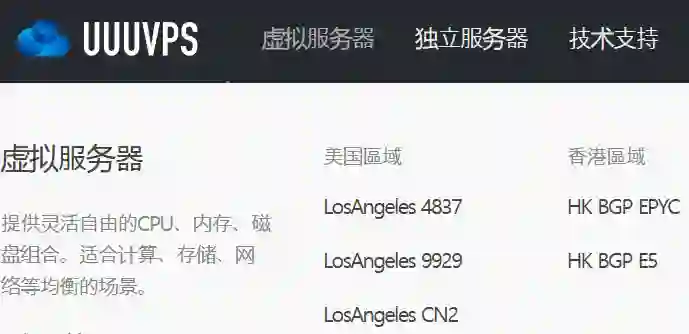 UUUVPS - 主营洛杉矶高速线路和香港BGP香港主机商